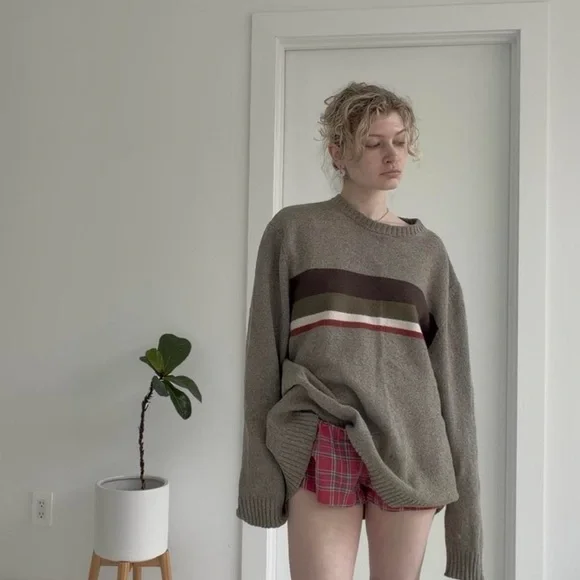 90s stripe green sweater - Picture 6 of 7